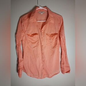 Loft coral button up top size medium